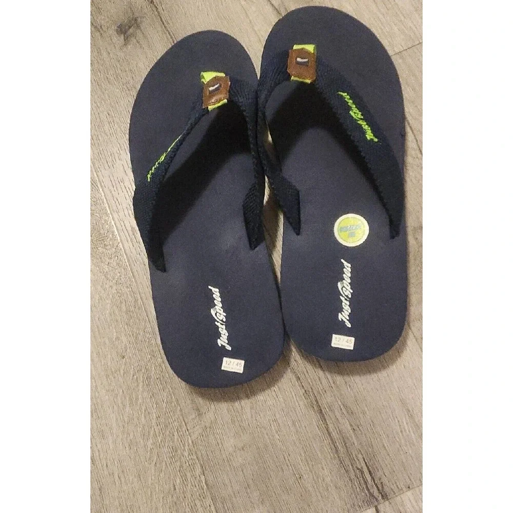 Just Speed Mens Flip‎ Flop Sandals Blue Slip On 12
